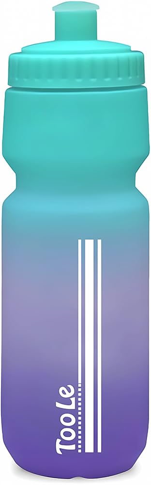 Bike Water Bottle, Cycling Squeeze Water Bottle Leakproof BPA Free with Capacity Scale w/Pull Top Lid, Reusable, for Bicycle, Gym,Camping, Hiking 24oz