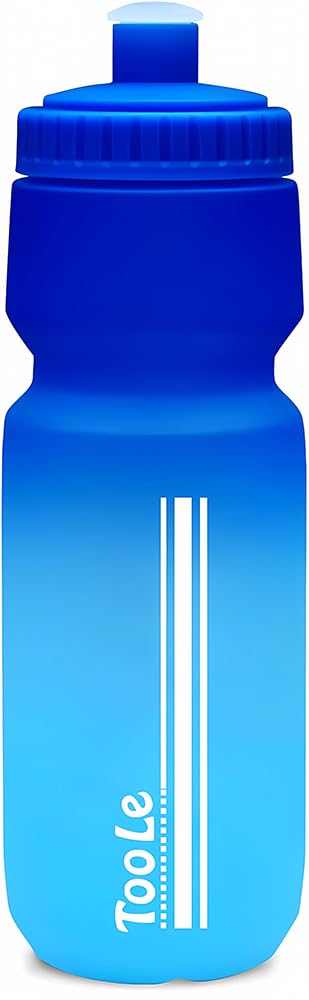Bike Water Bottle, Cycling Squeeze Water Bottle Leakproof BPA Free with Capacity Scale w/Pull Top Lid, Reusable, for Bicycle, Gym,Camping, Hiking 24oz