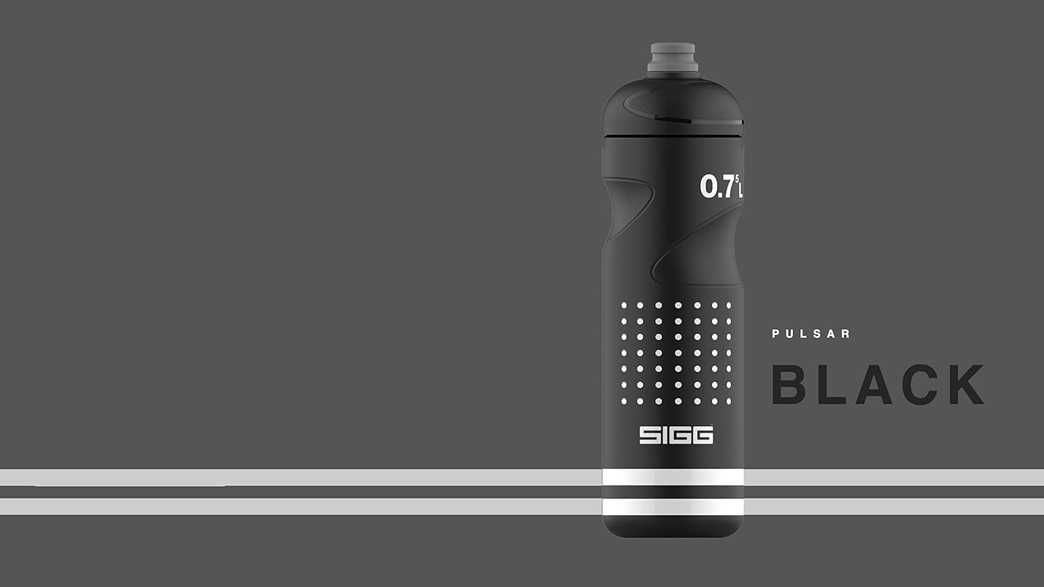SIGG Pulsar Black Bike Water Bottle (0.75 L), Leakproof Cycling Bottle, Super Lightweight and BPA-Free Sports Bottle with SureSnap® Valve