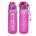32oz Sports Water Bottle with Detachable Straw (Sip & Chug), Motivational Water Bottle with Capacity Marker, Leakproof Drinking Water Bottle with Strap for Travel Fitness Gym Outdoor (Black)