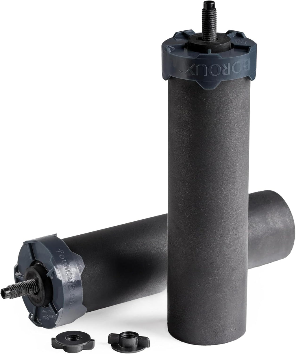 Boroux Foundation. Black Replacement Water Filter - Replacement For Berkey BB9-2 and Gravity-Fed Water Filter Systems