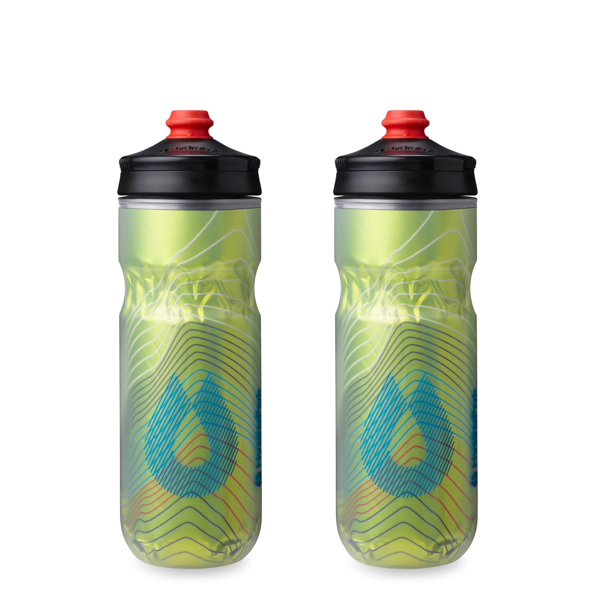 HydraPak Polar Surge Insulated Bike Water Bottle 2-Pack (20oz or 24oz) - High Flow, Fits Most Bike Cages, For Cycling & Sports