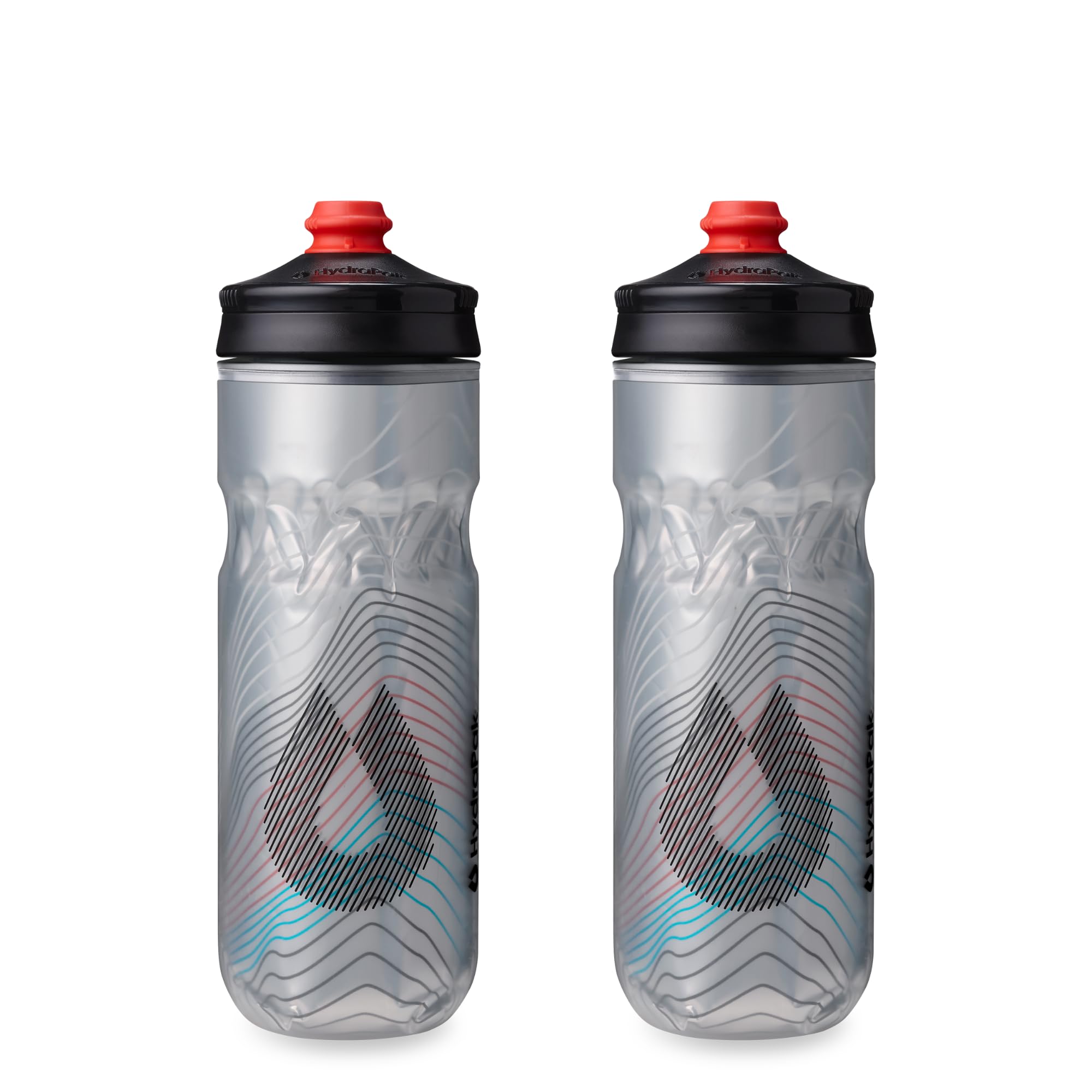 HydraPak Polar Surge Insulated Bike Water Bottle 2-Pack (20oz or 24oz) - High Flow, Fits Most Bike Cages, For Cycling & Sports