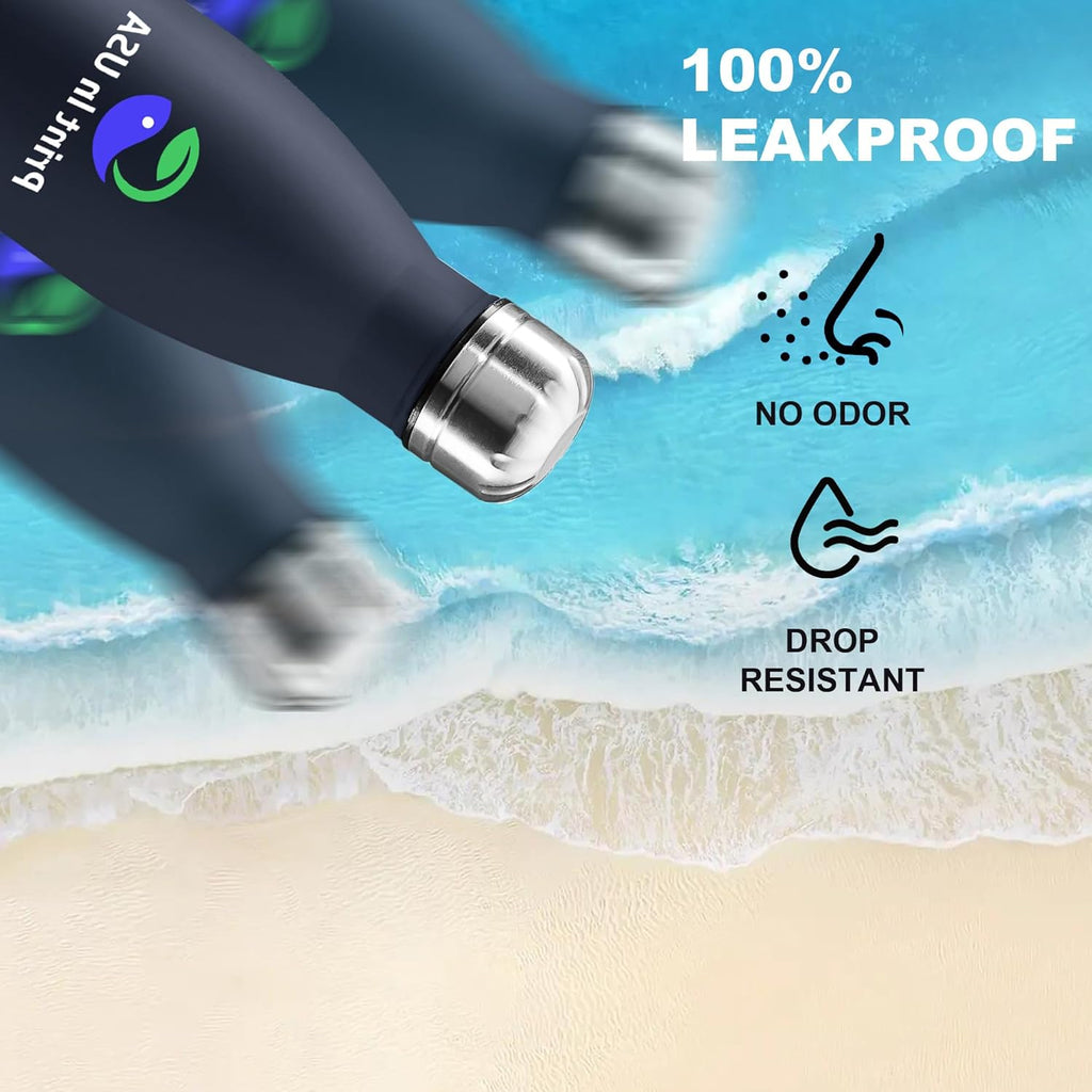 Personalized Custom Print in USA Water Bottles 10Pcs 17oz Stainless Steel Double Wall Insulated Leakproof Cups for Sports Outdoors With Colorful Text Logo