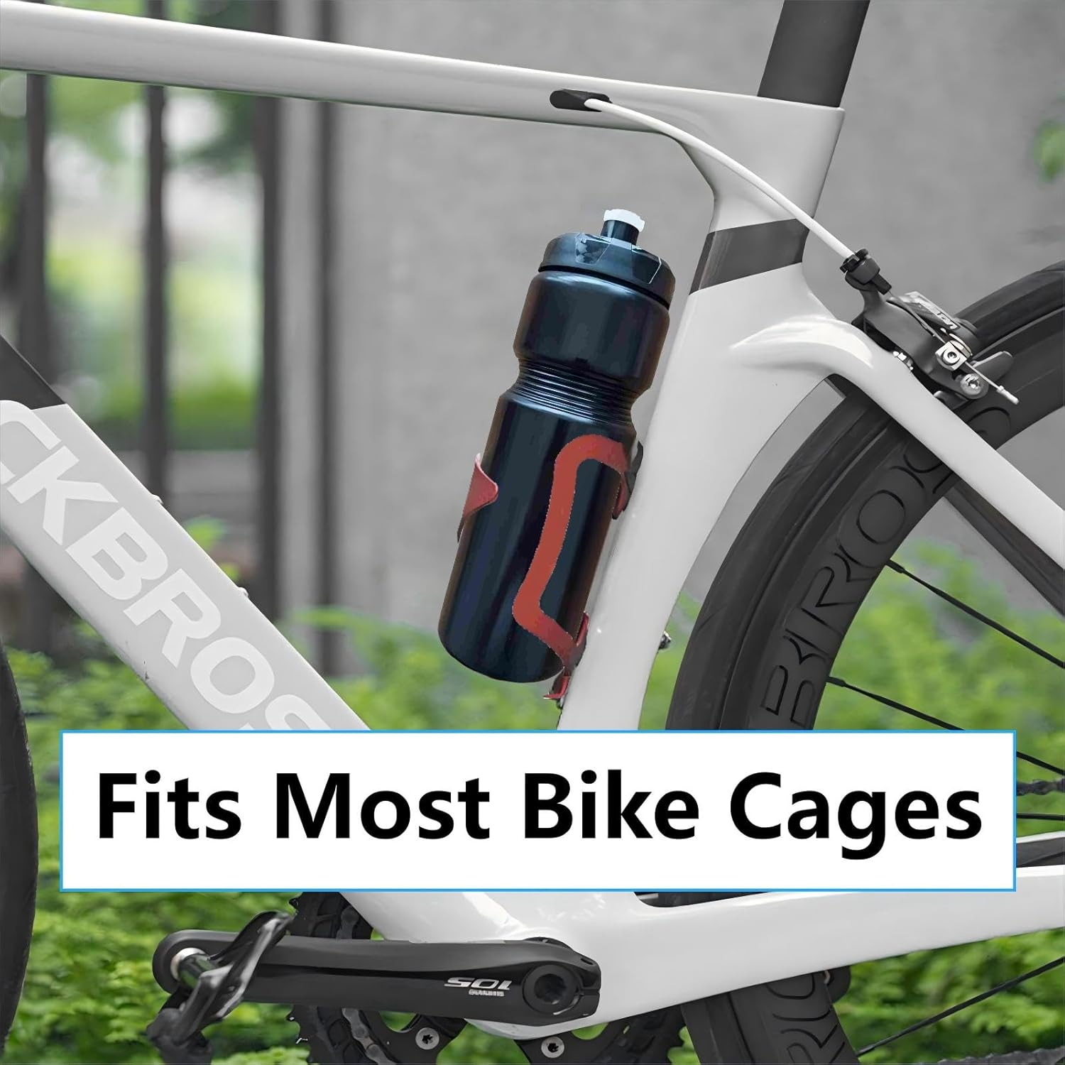 Squeeze Water Bottle Sports 24oz, BPA-Free Bicycle Water Bottle, Fit Bike Cage, Gym Cycling Hiking. (Black)