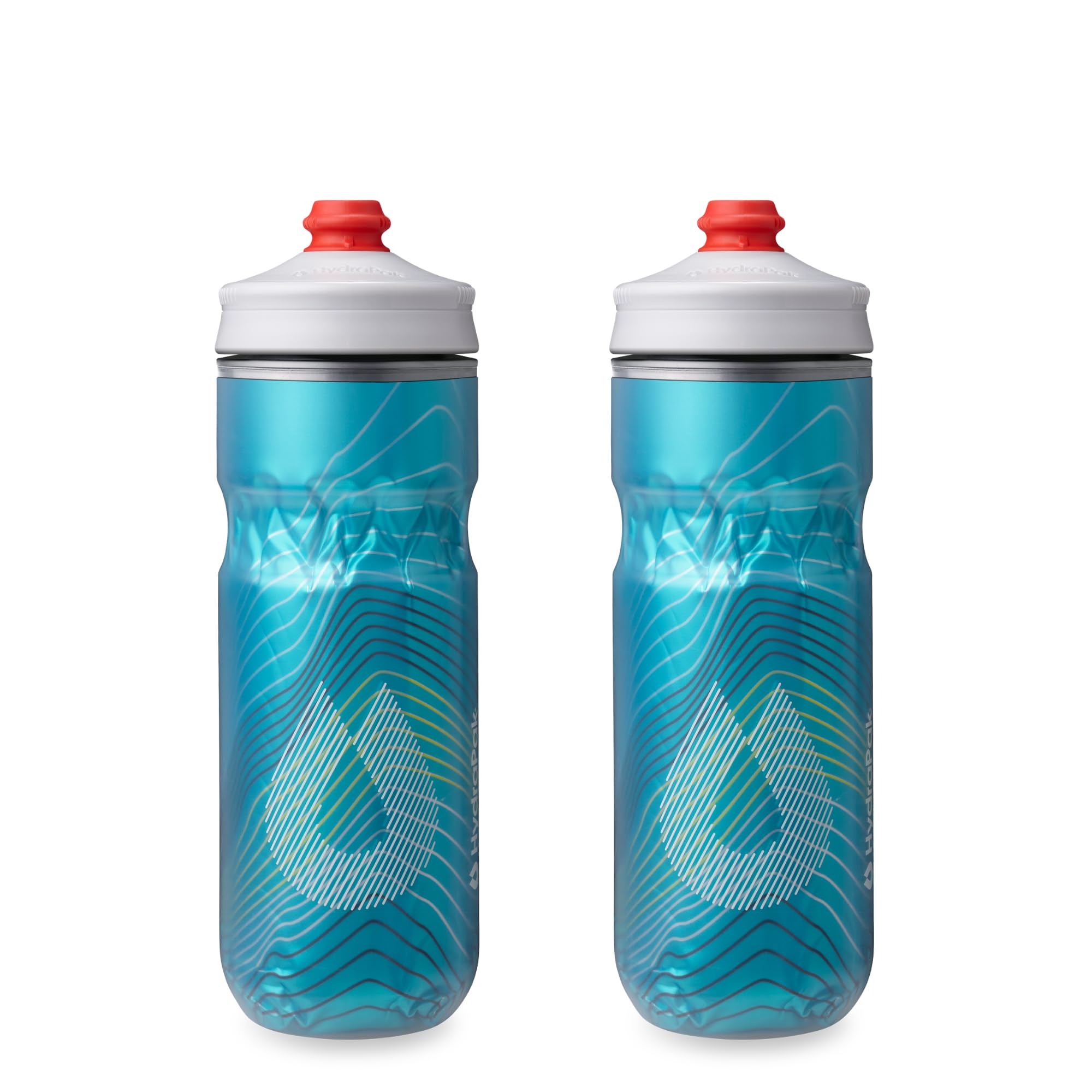 HydraPak Polar Surge Insulated Bike Water Bottle 2-Pack (20oz or 24oz) - High Flow, Fits Most Bike Cages, For Cycling & Sports