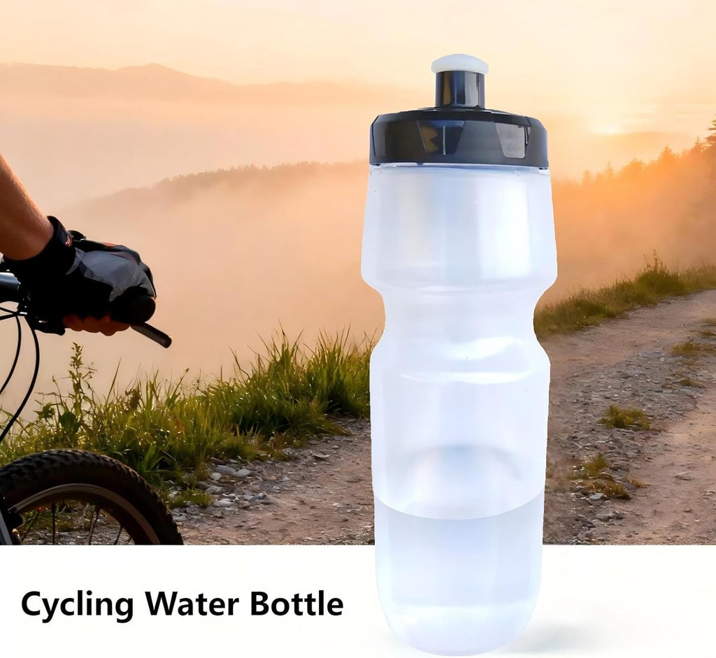 Bike Water Bottle Sports Squeeze Bottle 24oz Bicycle Water Bottles with a Leak-proof Cap BPA Free Perfect for Outdoor Sports.(clear