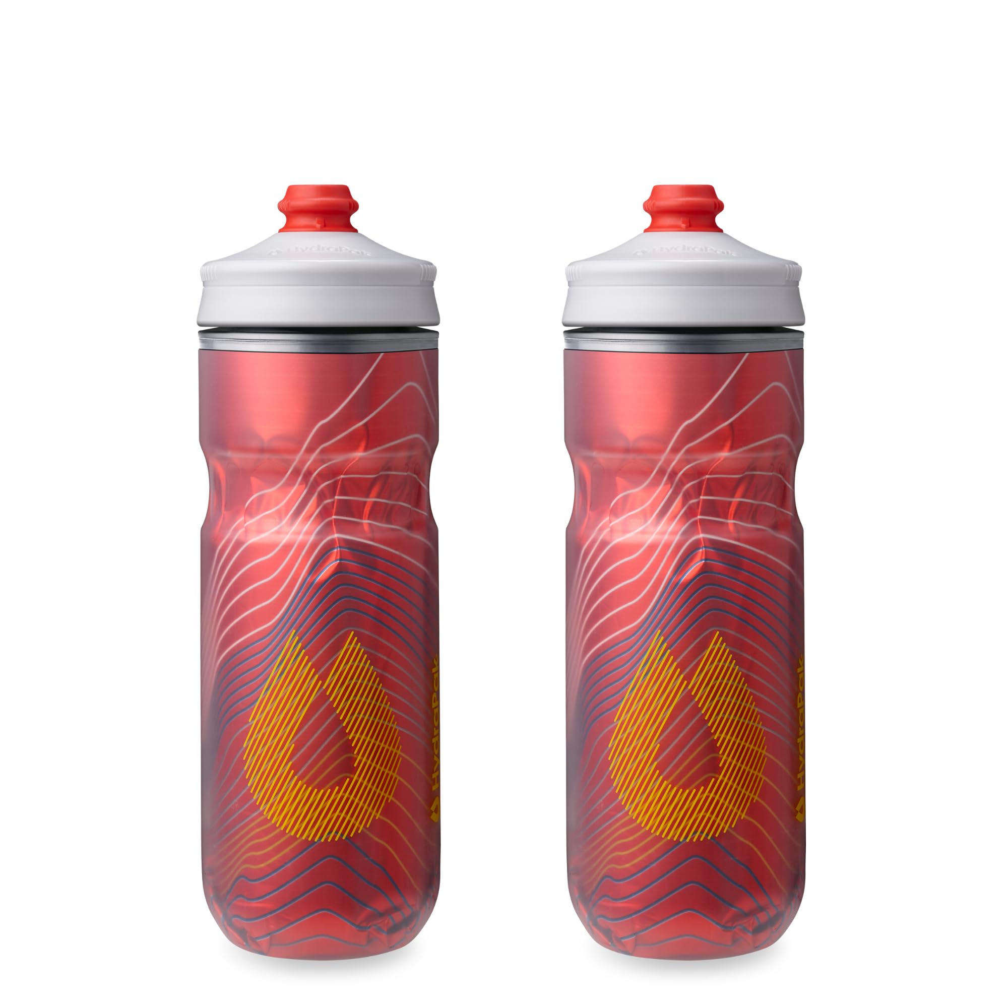 HydraPak Polar Surge Insulated Bike Water Bottle 2-Pack (20oz or 24oz) - High Flow, Fits Most Bike Cages, For Cycling & Sports