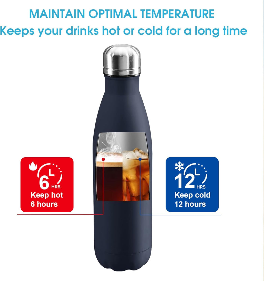 Personalized Custom Print in USA Water Bottles 10Pcs 17oz Stainless Steel Double Wall Insulated Leakproof Cups for Sports Outdoors With Colorful Text Logo