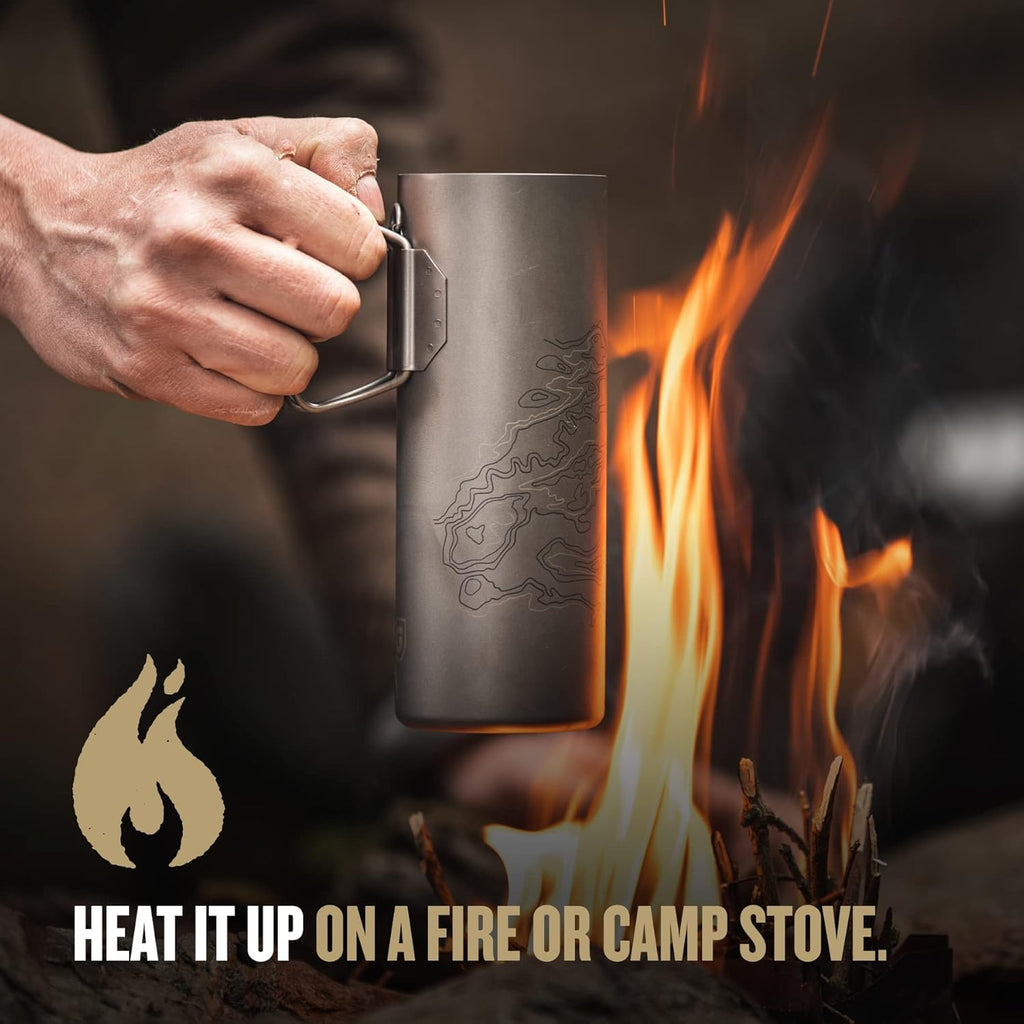 GRAYL UltraPress Titanium 16.9 oz Water Purifier & Filter Bottle for Hiking, Backpacking, Survival, Bushcraft, Travel (Coyote Brown)