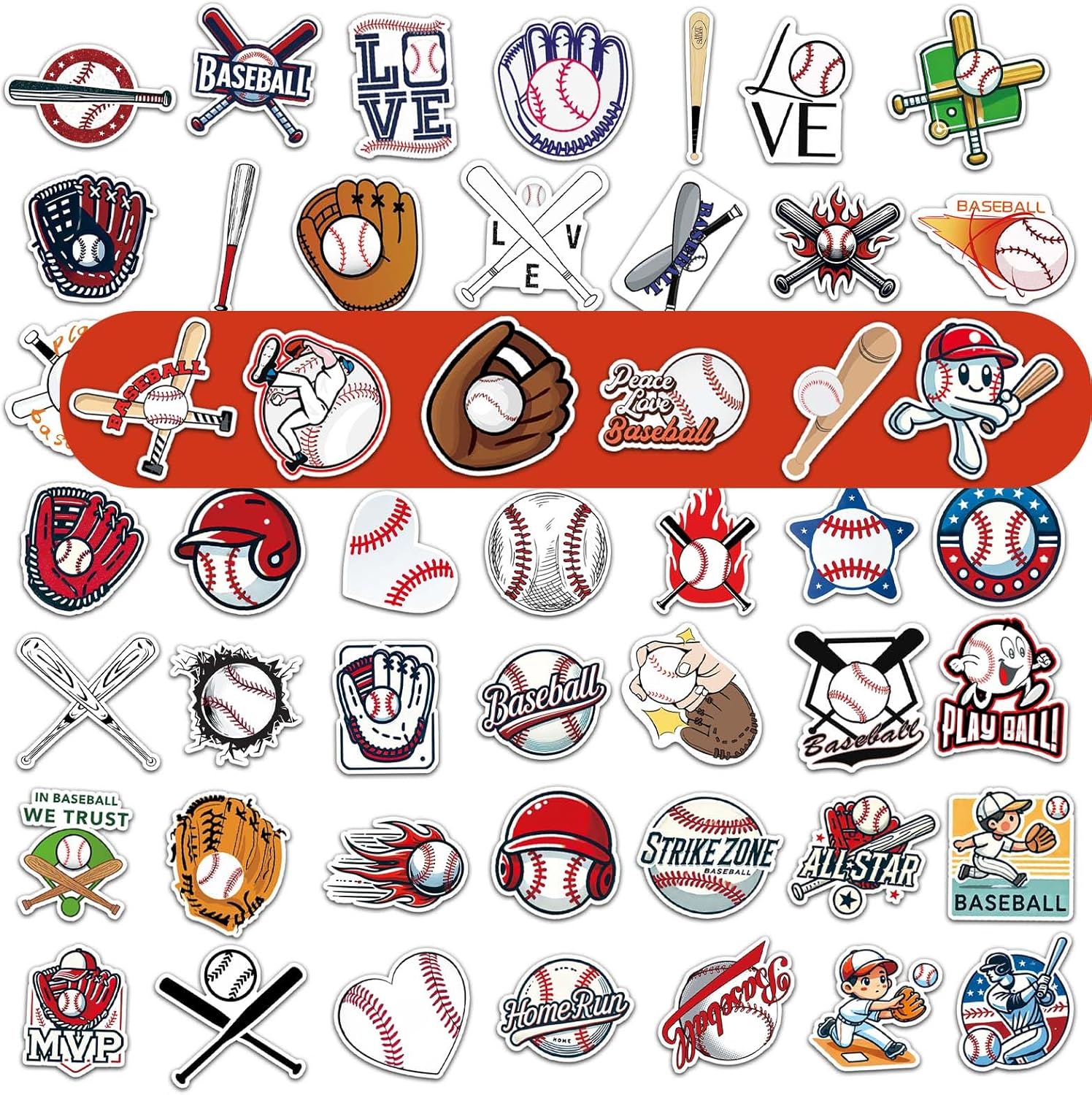 Baseball Water Bottles for Boys 18 oz and 100 PCS Baseballs Stickers Sports Insulated Stainless Steel Water Bottle Baseball Accessories Stuff Gear Gifts For 8-12 12-14 Player