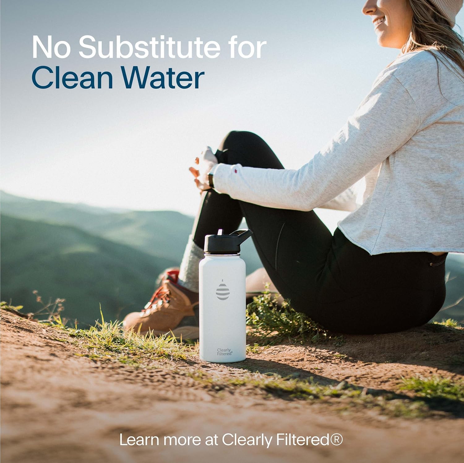 Clearly Filtered 32oz Water Bottle/Targets 220+ Contaminants/Double-Wall Insulated Stainless Steel Filtered Water Bottle BPA/BPS-Free Phthalate-Free Filters Fluoride Lead Chlorine (Charcoal)