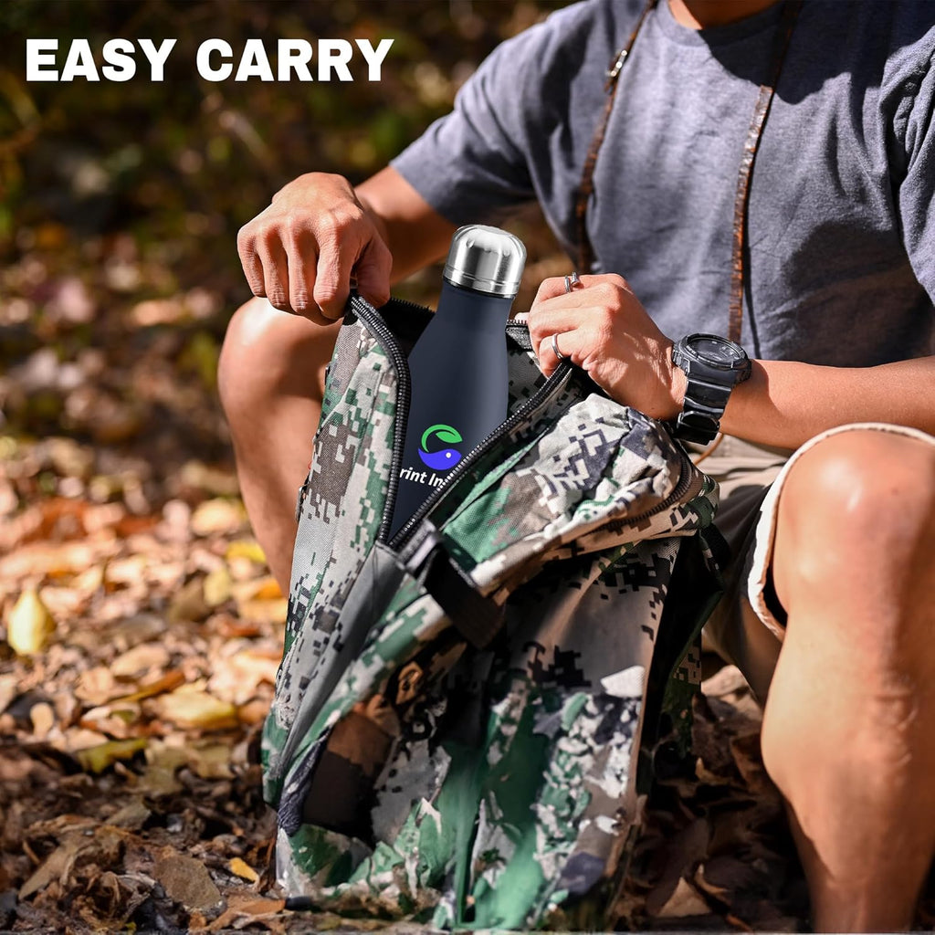 Personalized Custom Print in USA Water Bottles 10Pcs 17oz Stainless Steel Double Wall Insulated Leakproof Cups for Sports Outdoors With Colorful Text Logo